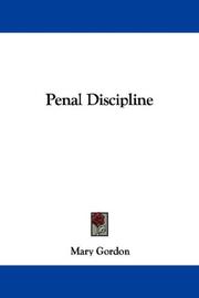 Cover of: Penal Discipline | Mary Gordon