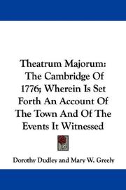 Cover of: Theatrum Majorum | Dorothy Dudley