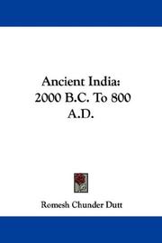 Cover of: Ancient India: 2000 B.C. To 800 A.D.