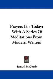 Cover of: Prayers For Today by Samuel McComb