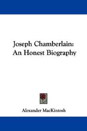 Cover of: Joseph Chamberlain: An Honest Biography
