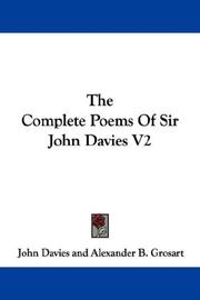 Cover of: The Complete Poems Of Sir John Davies V2 by John Davies