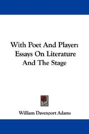 Cover of: With Poet And Player | William Davenport Adams