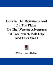 Cover of: Boys In The Mountains And On The Plains by William Henry Rideing
