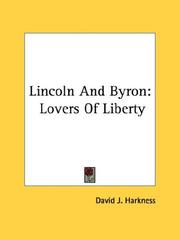 Cover of: Lincoln And Byron by David J. Harkness