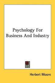 Cover of: Psychology For Business And Industry | Herbert Moore