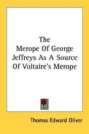 Cover of: The Merope Of George Jeffreys As A Source Of Voltaire's Merope