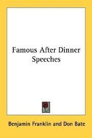 Front cover of Famous After Dinner Speeches by Unknown