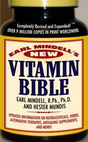 Cover of: Earl Mindell's New Vitamin Bible by Earl Mindell, Hester Mundis