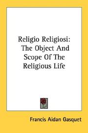Cover of: Religio Religiosi | Francis Aidan Gasquet