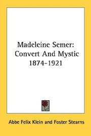 Cover of: Madeleine Semer: Convert And Mystic 1874-1921
