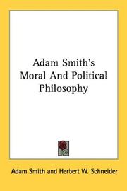 Cover of: Adam Smith's Moral And Political Philosophy