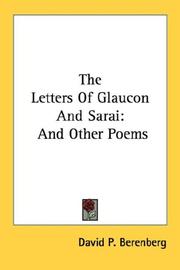 Cover of: The Letters Of Glaucon And Sarai: And Other Poems