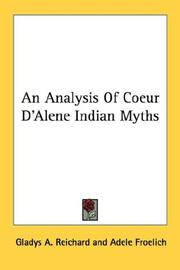 Cover of: An Analysis Of Coeur D'Alene Indian Myths