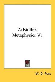 Cover of: Aristotle's Metaphysics V1