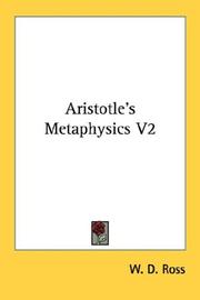 Cover of: Aristotle's Metaphysics V2