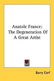 Cover of: Anatole France by Barry Cerf