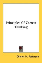 Cover of: Principles Of Correct Thinking