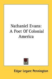 Cover of: Nathaniel Evans: A Poet Of Colonial America