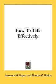 How to talk effectively by Lawrence W. Rogers