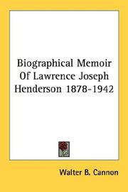 Cover of: Biographical Memoir Of Lawrence Joseph Henderson 1878-1942