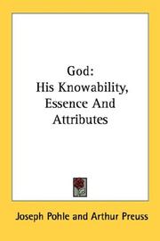 Cover of: God: His Knowability, Essence And Attributes