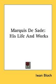 Cover of: Marquis De Sade by Iwan Bloch