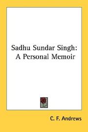 Cover of: Sadhu Sundar Singh: A Personal Memoir