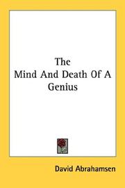 Cover of: The Mind And Death Of A Genius by David Abrahamsen