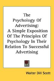Cover of: The Psychology Of Advertising | Walter Dill Scott