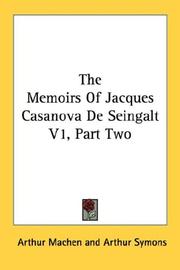 Cover of: The Memoirs Of Jacques Casanova De Seingalt V1, Part Two | 