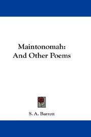 Cover of: Maintonomah by S. A. Barrett