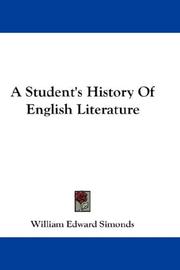 Cover of: A Student's History Of English Literature by Simonds, William Edward