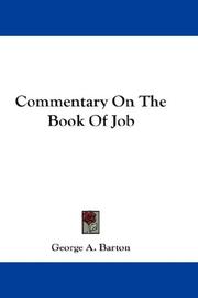 Cover of: Commentary On The Book Of Job by George A. Barton