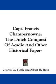 Cover of: Capt. Francis Champernowne | Charles W. Tuttle