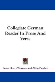 Cover of: Collegiate German Reader In Prose And Verse