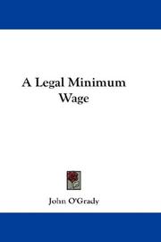 Cover of: A Legal Minimum Wage