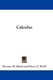 Front cover of Calculus by Herman W. March