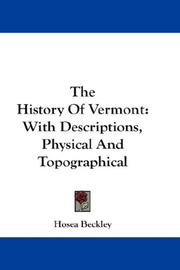 Cover of: The History Of Vermont | Hosea Beckley