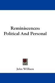 Cover of: Reminiscences: Political And Personal