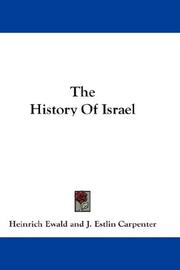 Cover of: The History Of Israel by Heinrich Ewald