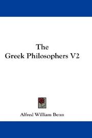 Cover of: The Greek Philosophers V2