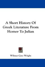 Cover of: A Short History Of Greek Literature From Homer To Julian