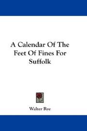 Cover of: A Calendar Of The Feet Of Fines For Suffolk