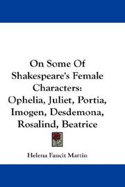 Cover of: On Some Of Shakespeare's Female Characters by Helena Faucit Martin