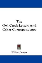 Cover of: The Owl Creek Letters And Other Correspondence by William Cowper