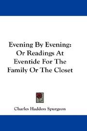 Cover of: Evening By Evening by Charles Haddon Spurgeon