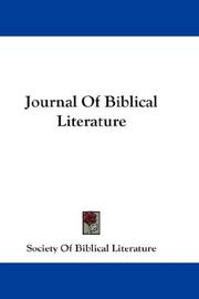 Cover of: Journal Of Biblical Literature