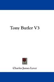 Cover of: Tony Butler V3
