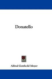 Cover of: Donatello by Alfred Gotthold Meyer, Alfred Gotthold Meyer